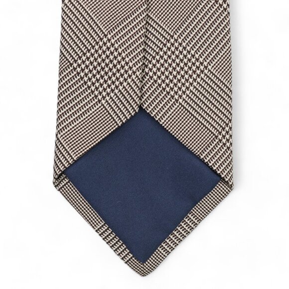 Polo Ralph Lauren Silk Neck Tie Taupe & Brown Houndstooth Handmade In Italy - Picture 3 of 10